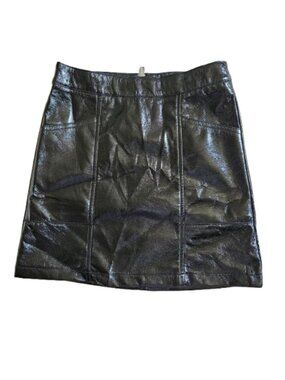 FOREVER 21 Shiny Black Soft Faux Leather Mini Skirt Size SMALL
